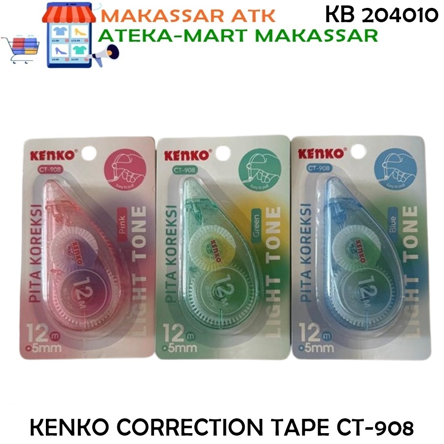 

[1 PCS] KENKO CORRECTION TAPE CT-908 TIP EX KERTAS 12 METER