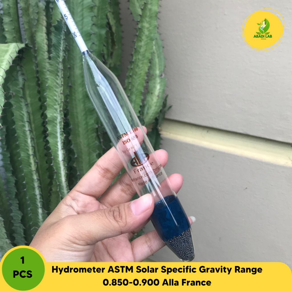 Hydrometer ASTM Solar Specific Gravity Range 0.850-0.900 Alla France