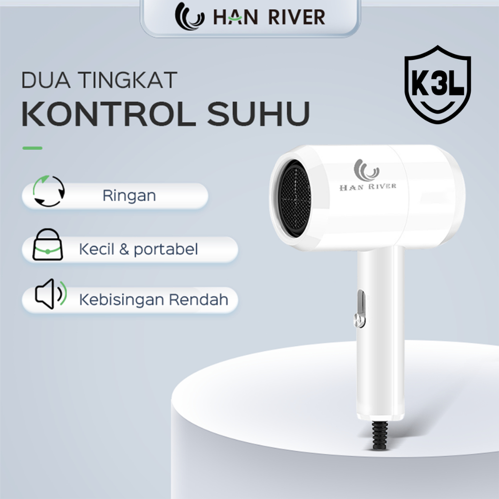 HAN RIVER Hair Dryer Portable Pengering Rambut Hair Protection Quick Drying