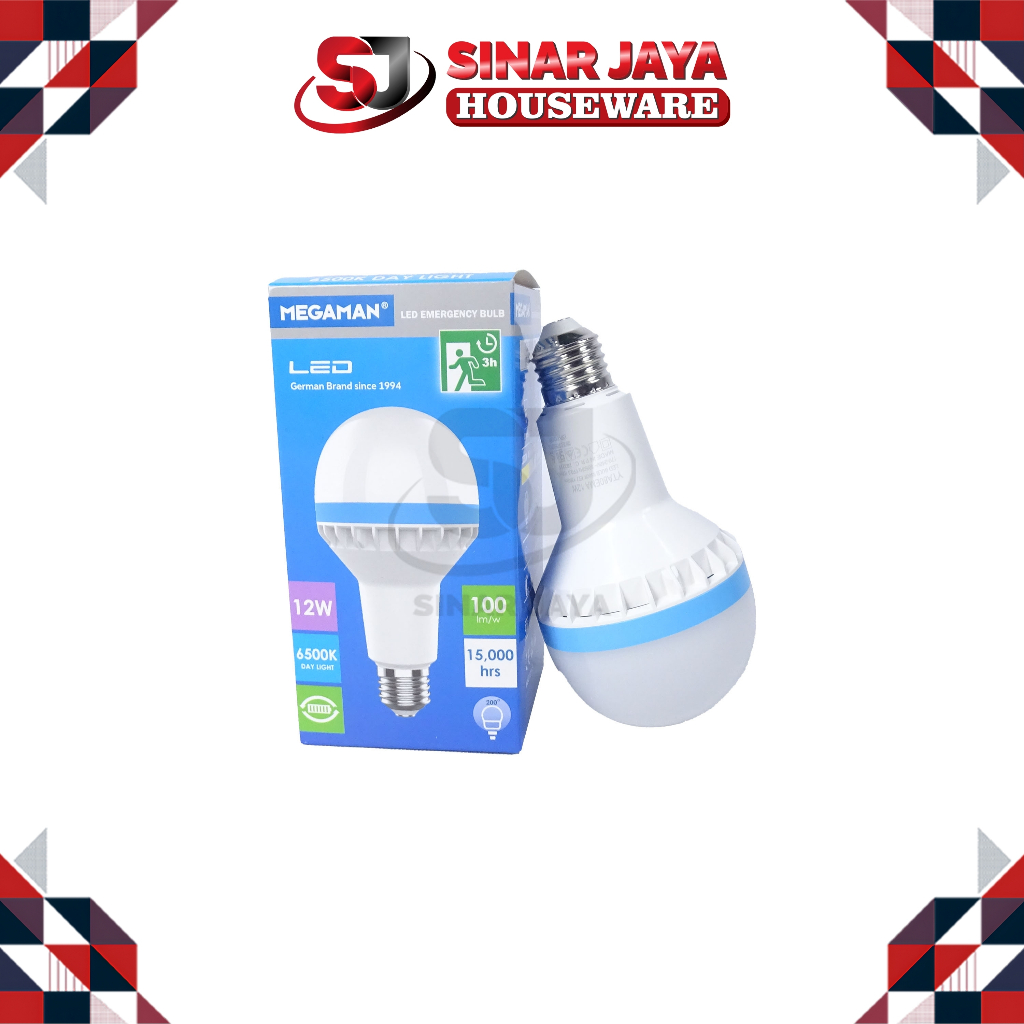 LAMPU EMERGENCY YTA80EMA 12W MEGAMAN/Emergency Megaman/Lampu Bohlam Putih