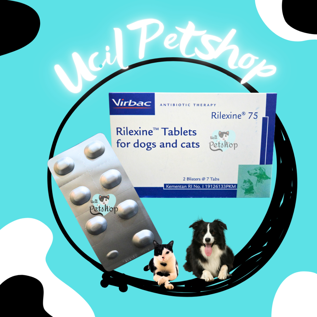 Rilexine 75mg Virbac (1 BOX = 2 BLISTER) Antibiotik Tablets For Cats Dogs