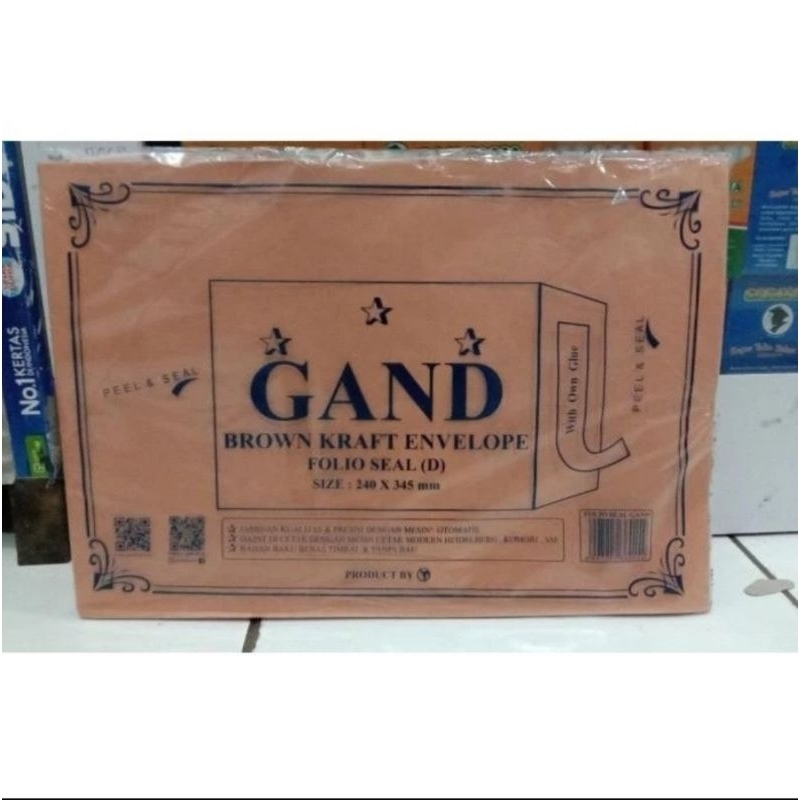 

GAND Amplop Coklat Folio Seal - Pack isi 100 Sheets