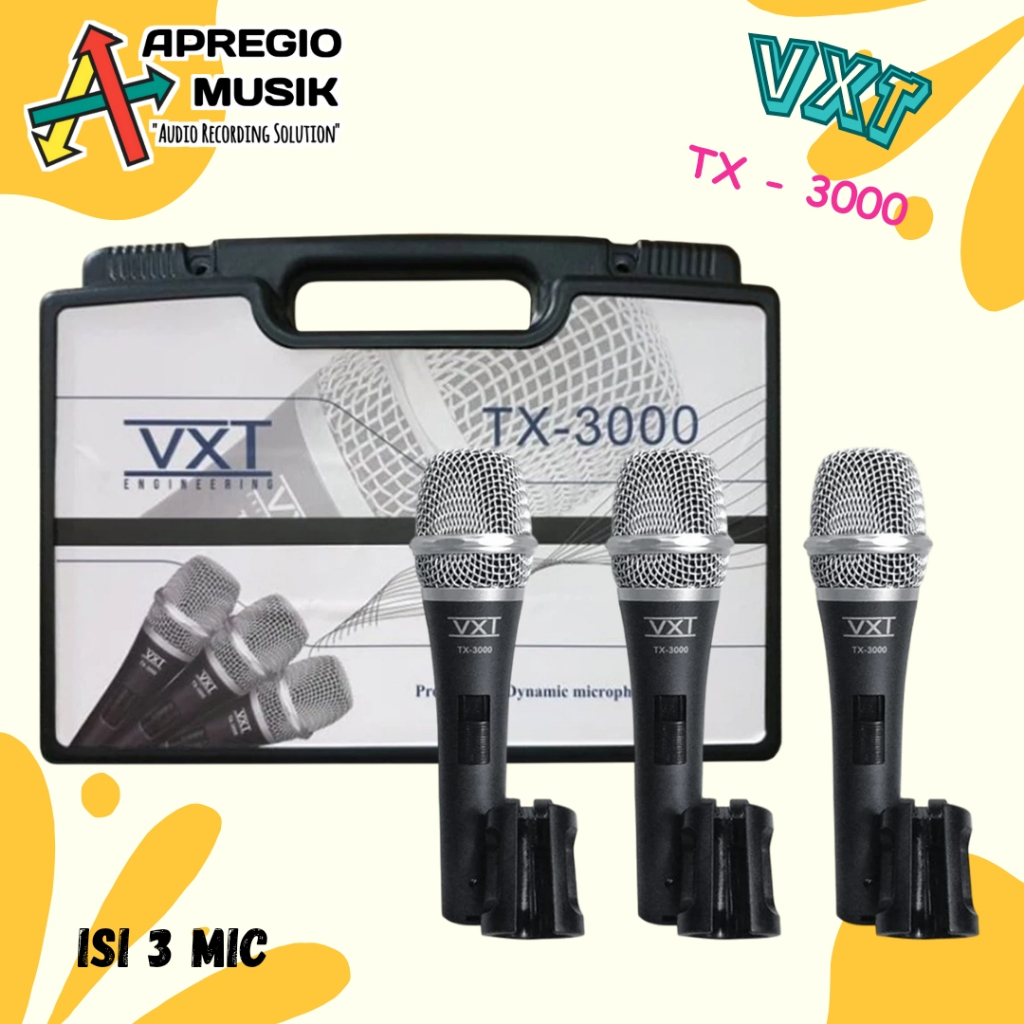 VXT TX-3000 TX3000 dynamic microphone isi 3pcs