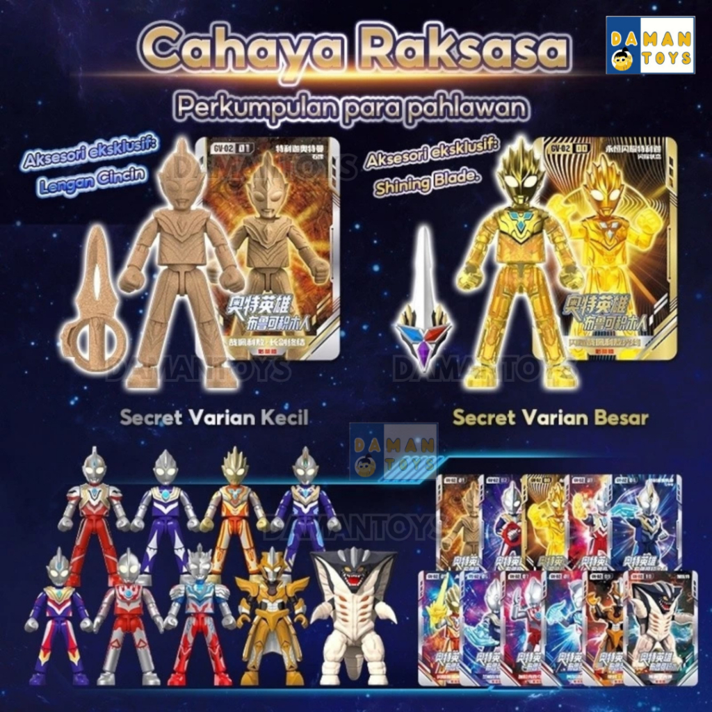 RB Blind Box Blokees Ultraman Trigger Multi Tiga Sky Triger Gliter Power Ribut Z Alfa Gazort Monster