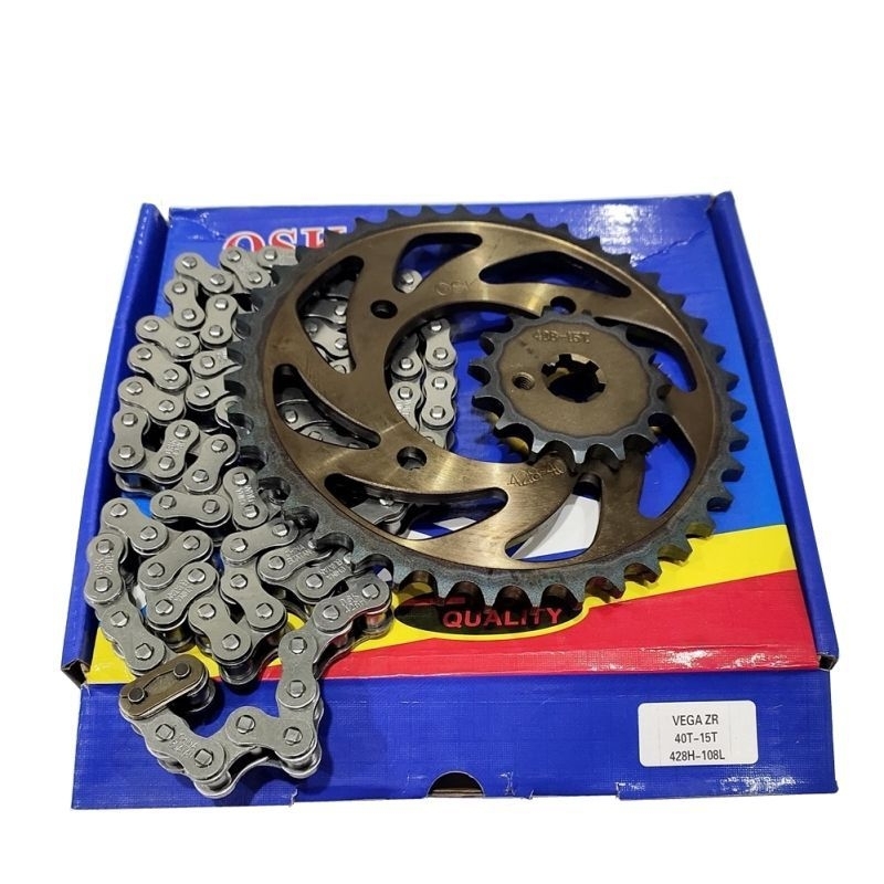 Gir Gear Paket Depan Belakang Set Rantai Yamaha Vega ZR Jupiter Z New Robot Ukuran 15T-40T-428H-108L