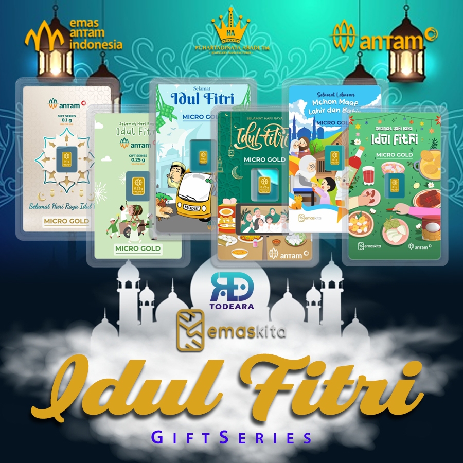 Micro Gold Edisi Idul Fitri 0.1 gr dan 0.25 gr Logam Mulia 24 Karat Antam x Hartadinata Emaskita