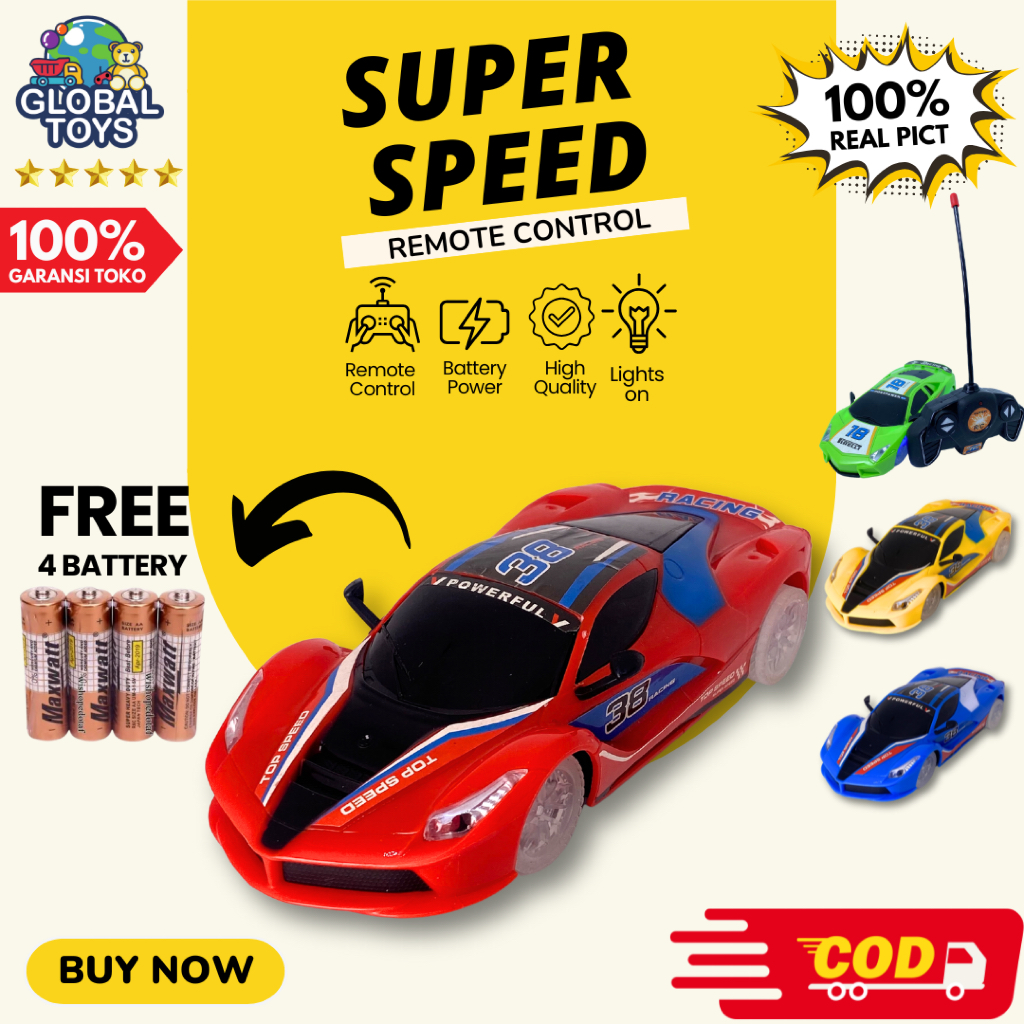 Mainan Anak Mobil Balap Remot Super Speed Global Toys