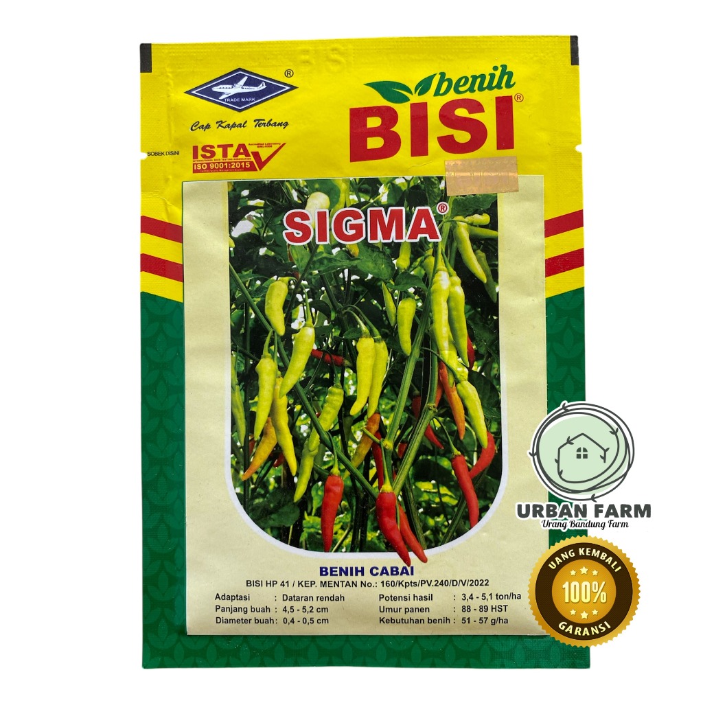 Benih Cabe Rawit SIGMA 10 Gram Tahan Virus BISI Cap Kapal Terbang - Benih Cabai Rawit SIGMA