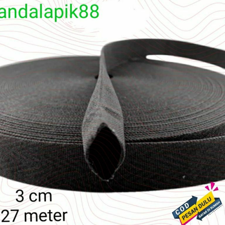 KODE G25H bisban tebal webbing tubular bisban bolong ukuran 3 cm bisban tas bisban murah