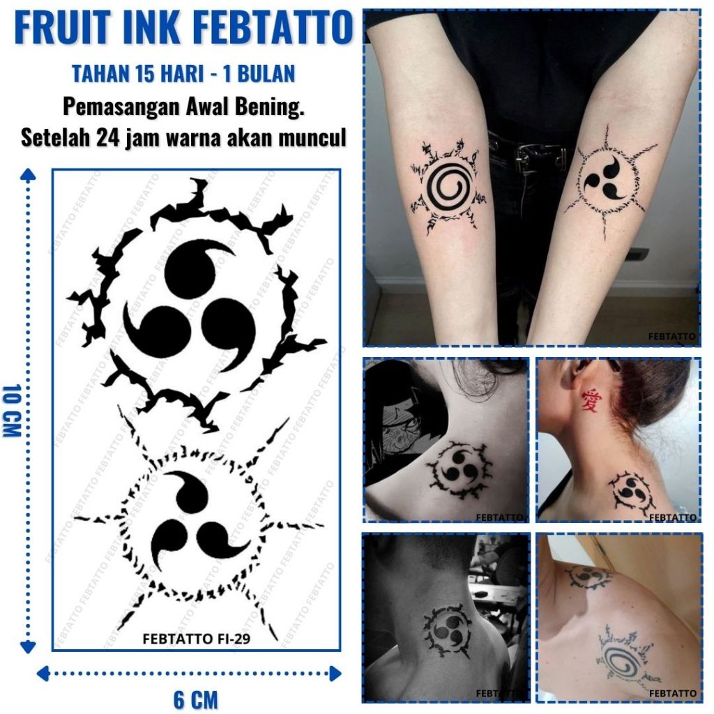 FRUIT INK Tato segel orochimaru naruto Bulan  Tahan 1 Bulan Ukuran 6cm x 10cm - FI 29 - Tato Lengan 