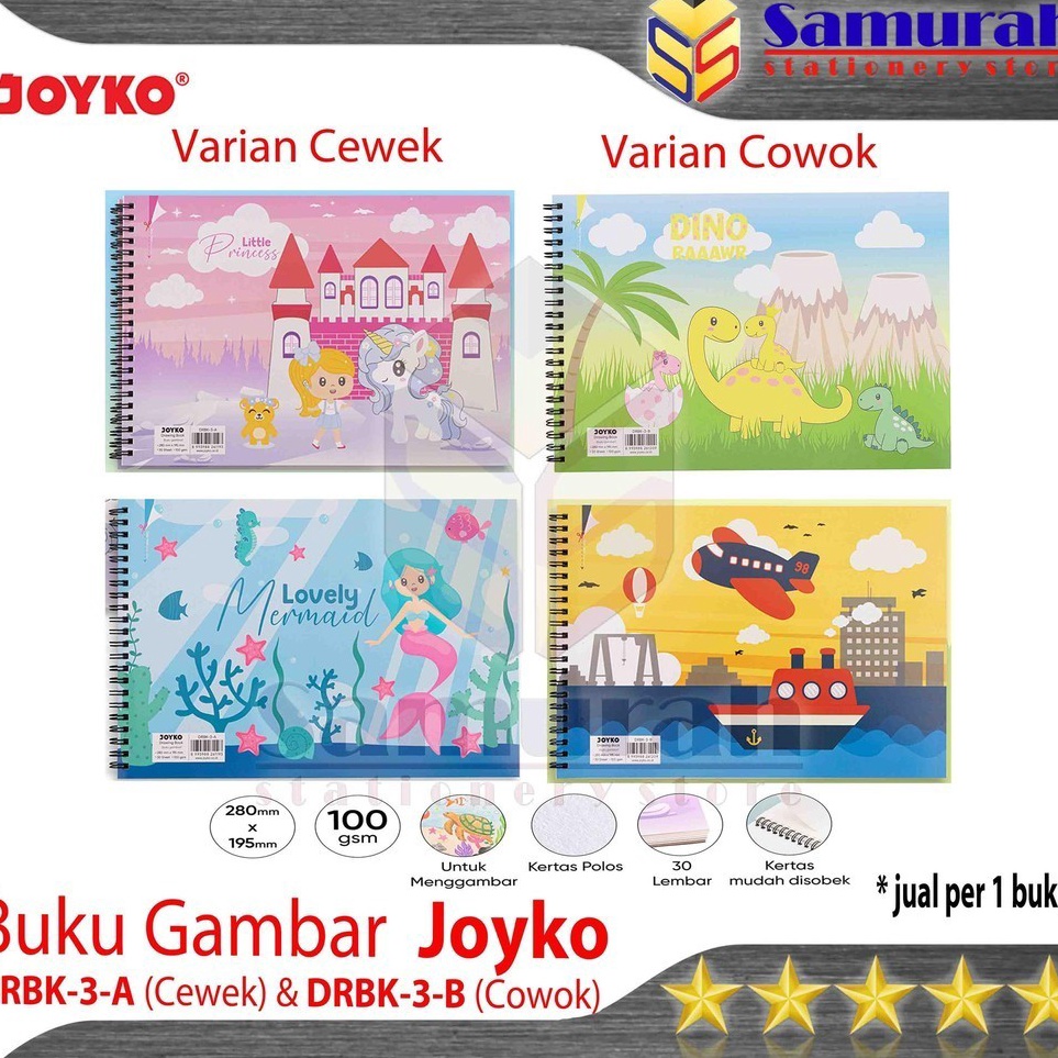 

Grosir Meriah Buku Gambar Joyko A4 1 gsm Drawing Book 195 x 28 cm 1 Buku isi 3 lembar Cover Cowo Cewe