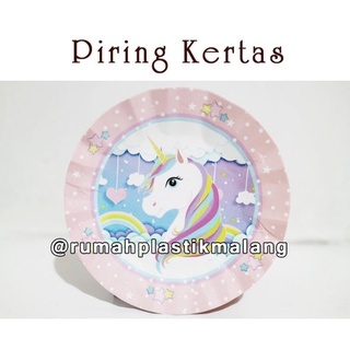 piring kertas unicorn paper plate alas kue tart snack pegasus little pony rainbow kecil ulang tahun 