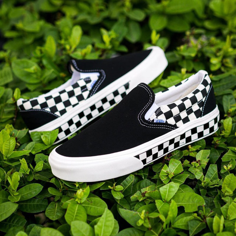 Vans Slipon Classic Sidewall Checkerboard Black White