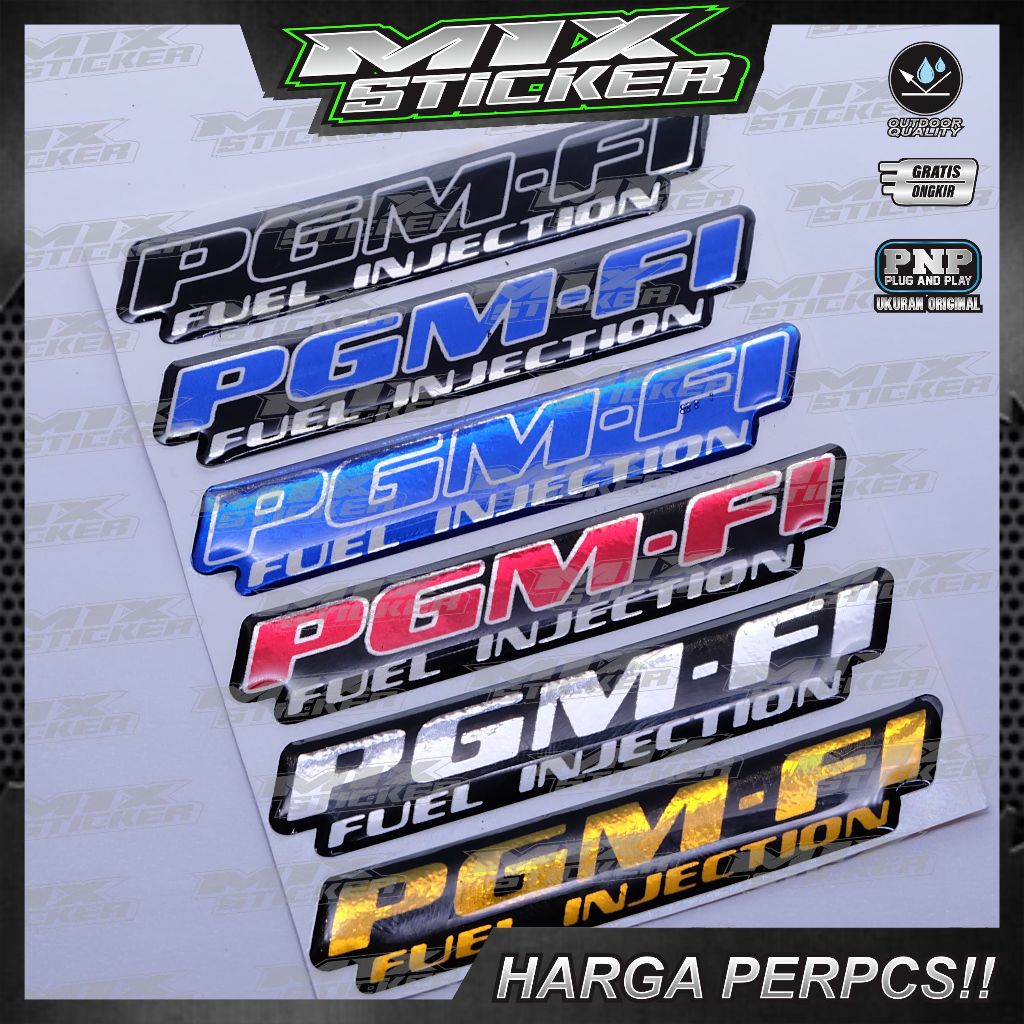emblem pgm fi fuel injection / honda stiker logo pgm fi fuel injection / emblem timbul pgm fi fuel i