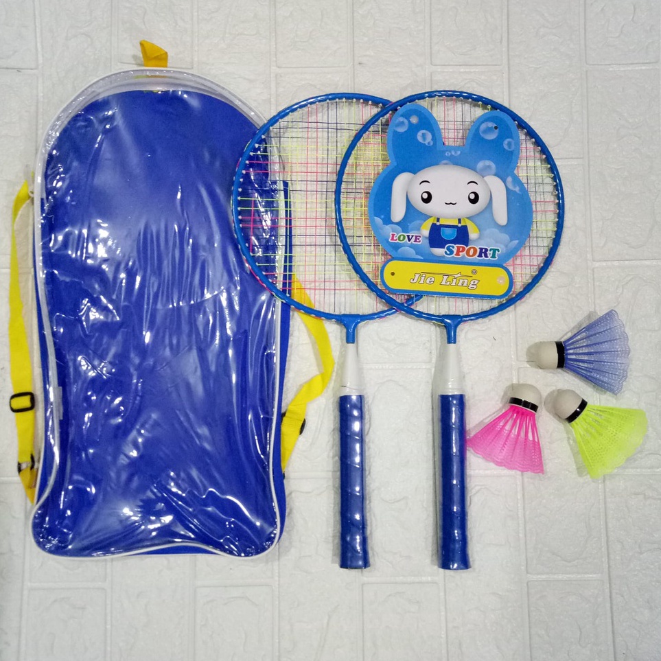 Garansi Terbaru  RAKET BADMINTON ANAK JEILING KECIL SET ISI 2 FREE KOK PLASTIK