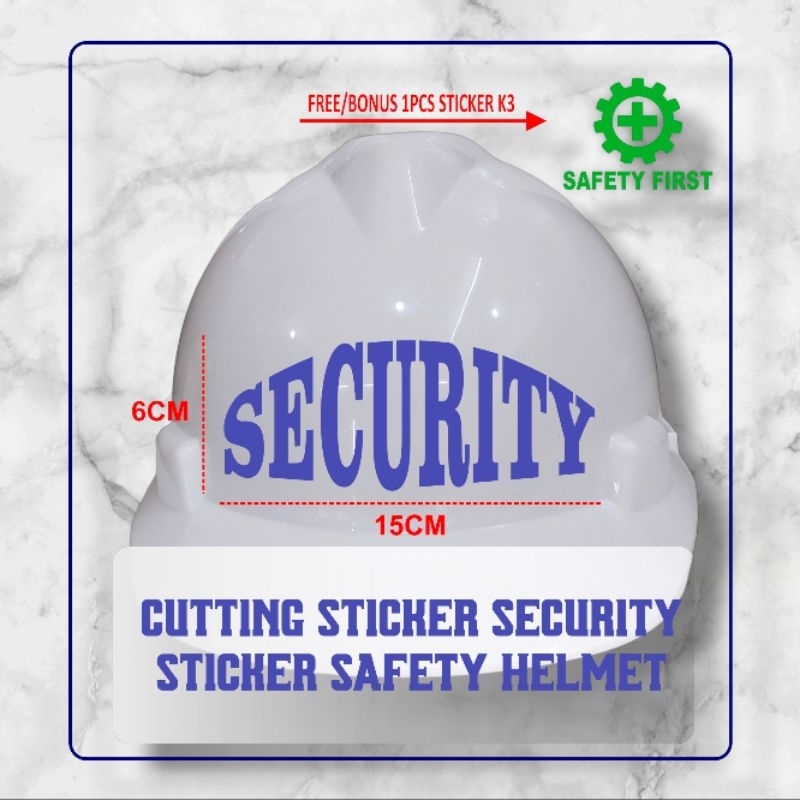 

Sticker Stiker Cutting Safety Helmet Security 15cmx6cm