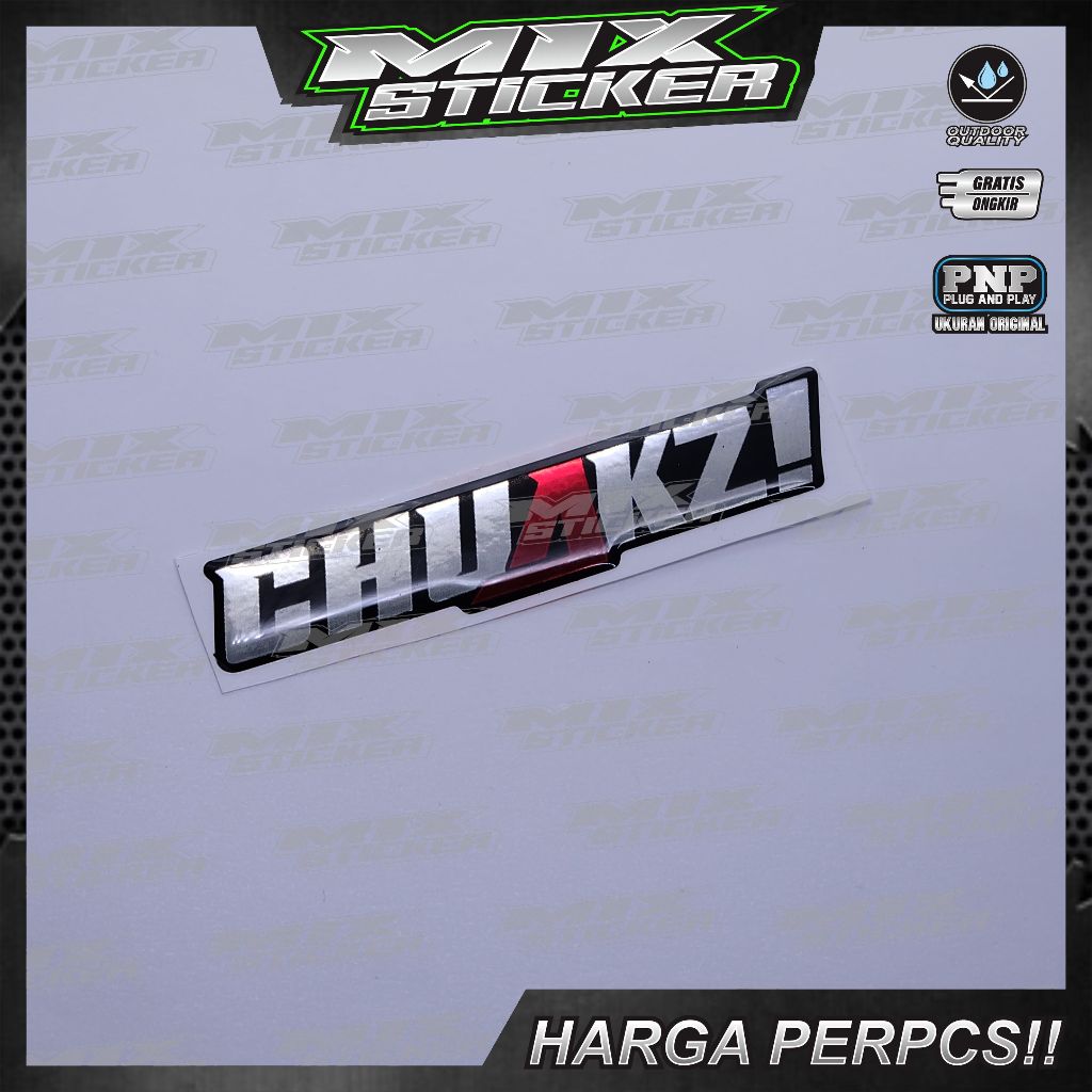 

Emblem logo chuakz / emblem timbul chuakz / sticker cuak / stiker logo chuak / emblem 3d chuakz / stiker 3d chuakz / stiker cuak