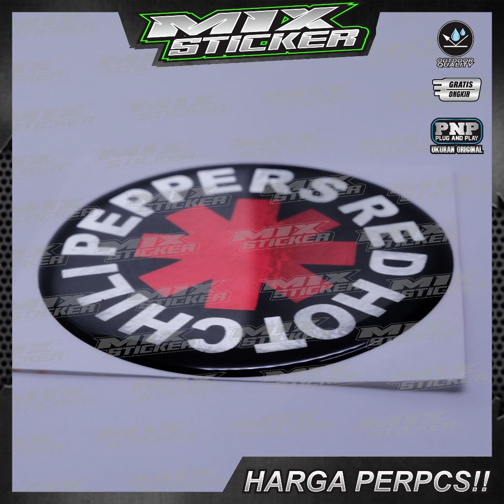 

Sticker 3d rhcp / Emblem logo red hot chili peppers / emblem timbul red hot chili peppers / sticker red hot chili peppers