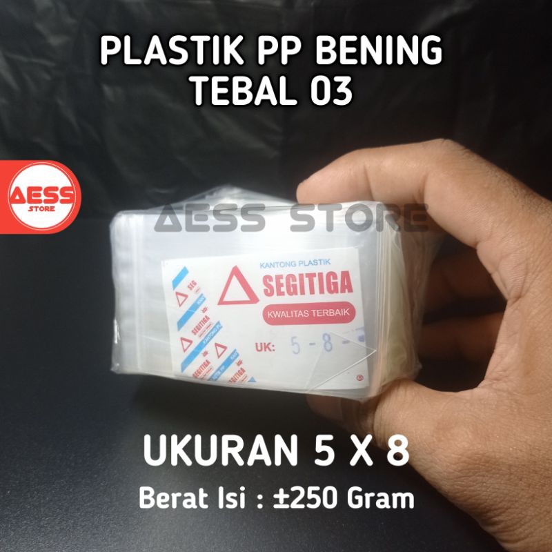Plastik PP Bening 5x8 tebal 03 / Plastik PP ukuran kecil