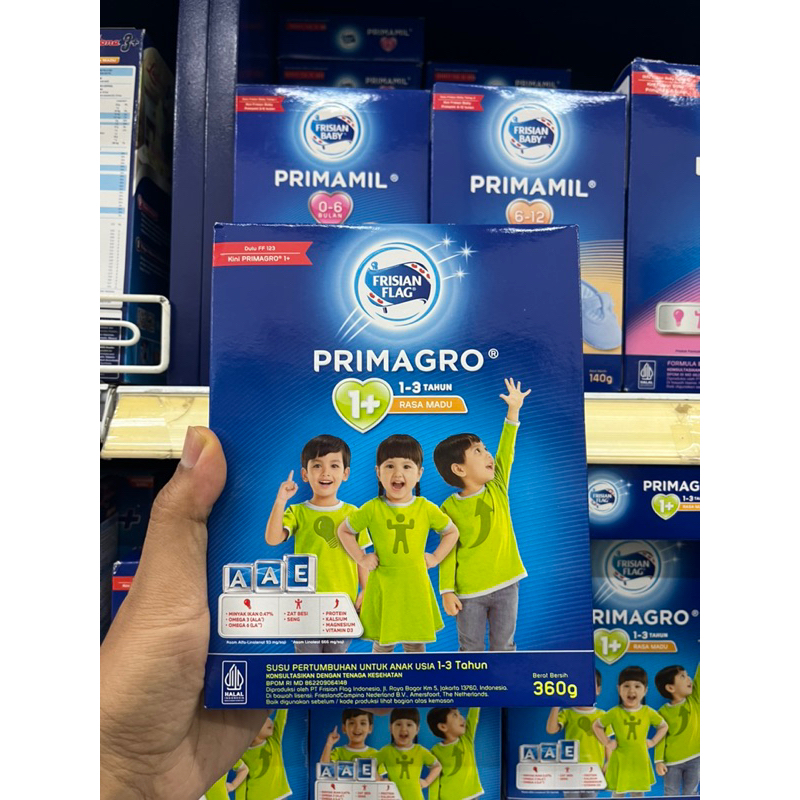 Primago 1+ Kemasan 360gr | Susu Bendera | Frisian Flag | Primago 1+ Vanilla | Primago 1+ Madu | Prim
