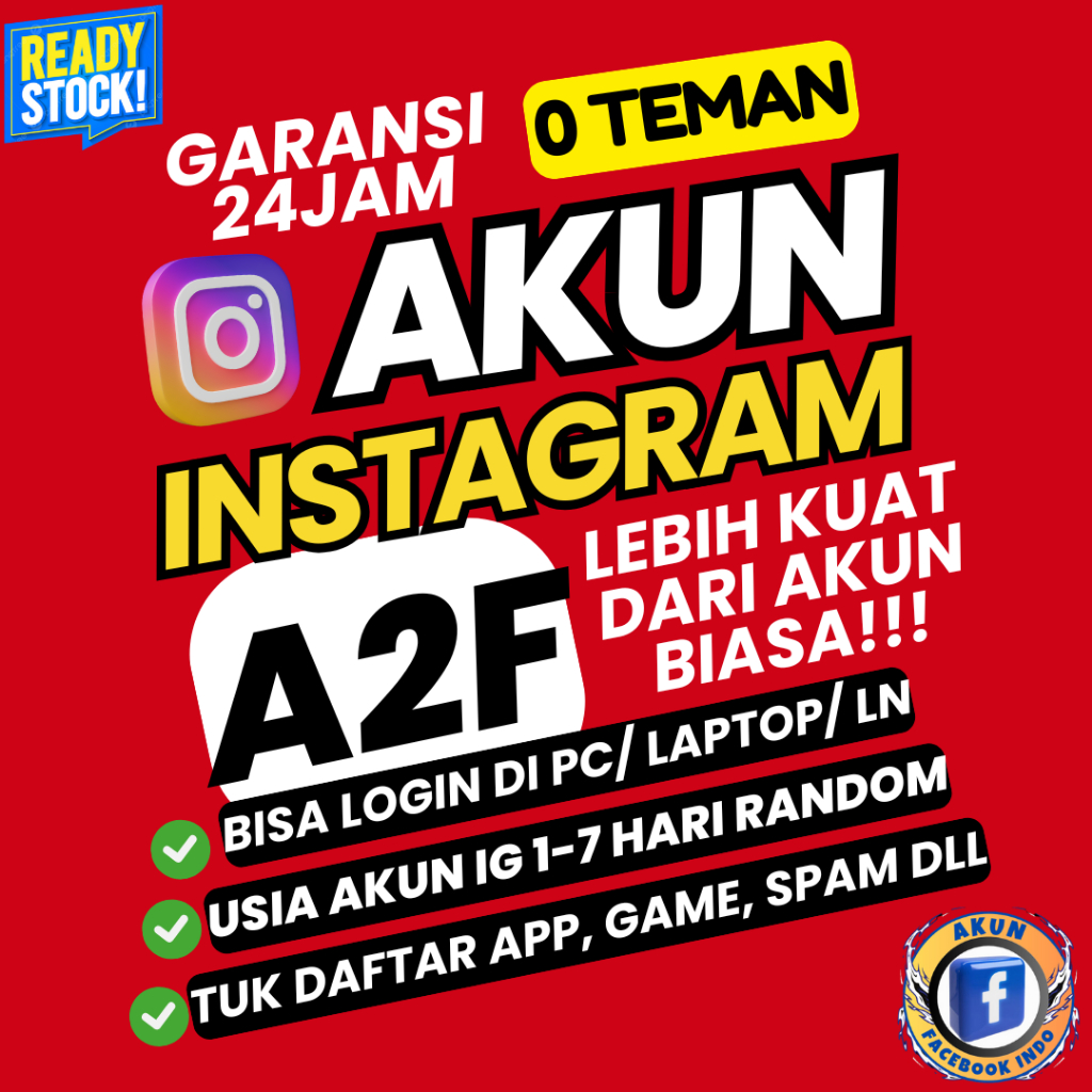 JUAL AKUN INSTAGRAM A2F FRESH UID GARANSI LOGIN 24 JAM - JUAL AKUN IG A2F POLOS KHUSUS LOGIN DI BROW