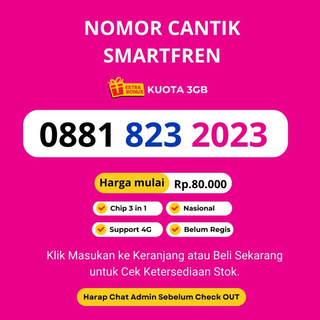 Nomor Cantik Smartfren Murah Rapi Seri Tahun Lahir 11 Digit - Kartu Perdana Cantik Smartfren Tahun L