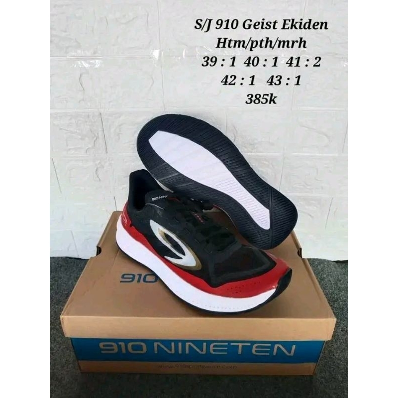 SEPATU RUNNING 910GEIST EKIDEN HITAM/MERAH/PUTIH