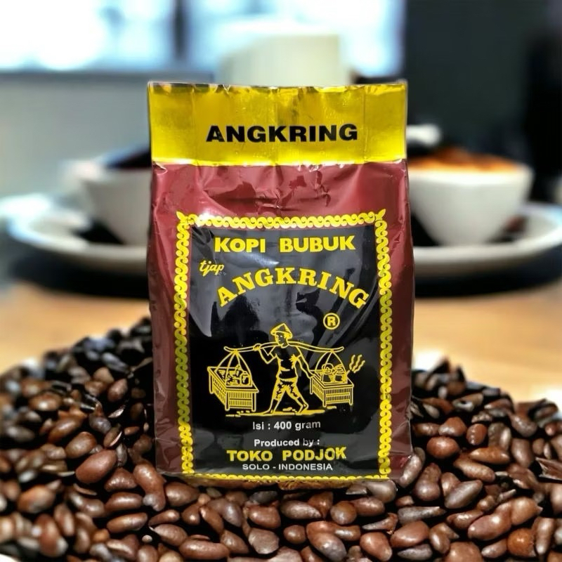 

Kopi Bubuk Cap Angkring Khas Solo 400 Gram / Kopi Hitam Tjap Angkringan Toko Podjok Pasar Gede Solo / Kopi Joss Bubuk