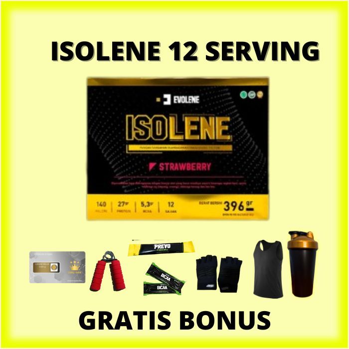 

Evolene Isolene Vanilla 396gr/12 Sachet Kualitas Whey protein isolate BPOM HALAL BEST SUPLEMENKU