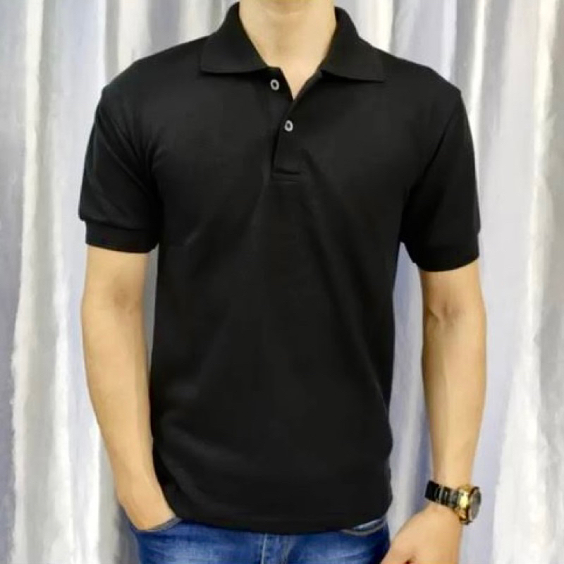 Basicoutfit - Poloshirt Kerah - Baju Polos Polo Keren Pria Wanita Hitam
