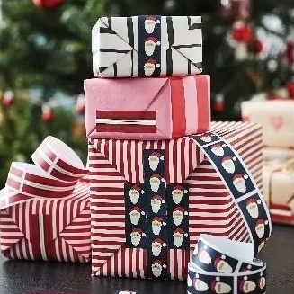 

Set 2 rol sticker pembungkus kado Natal Christmas motif stickers