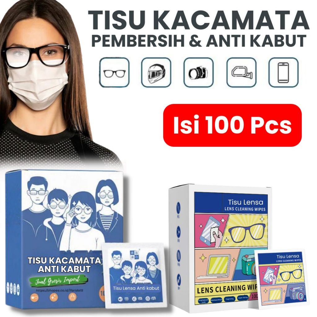 ORIGINAL Anti Fog Wipes Tisu Anti Kabut Embun Universal Kaca Mata Helm