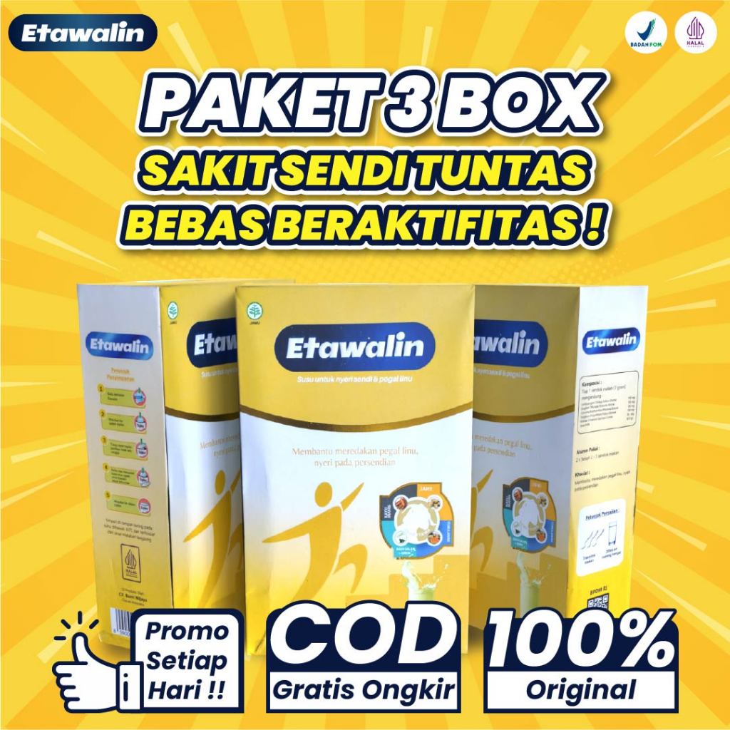 

Paket 3 Box - Susu Kambing Anti Tulang Keropos Kesehatan Sendi & Atasi Asam Urat Rematik Kebas Kesemutan Cegah Kolesterol