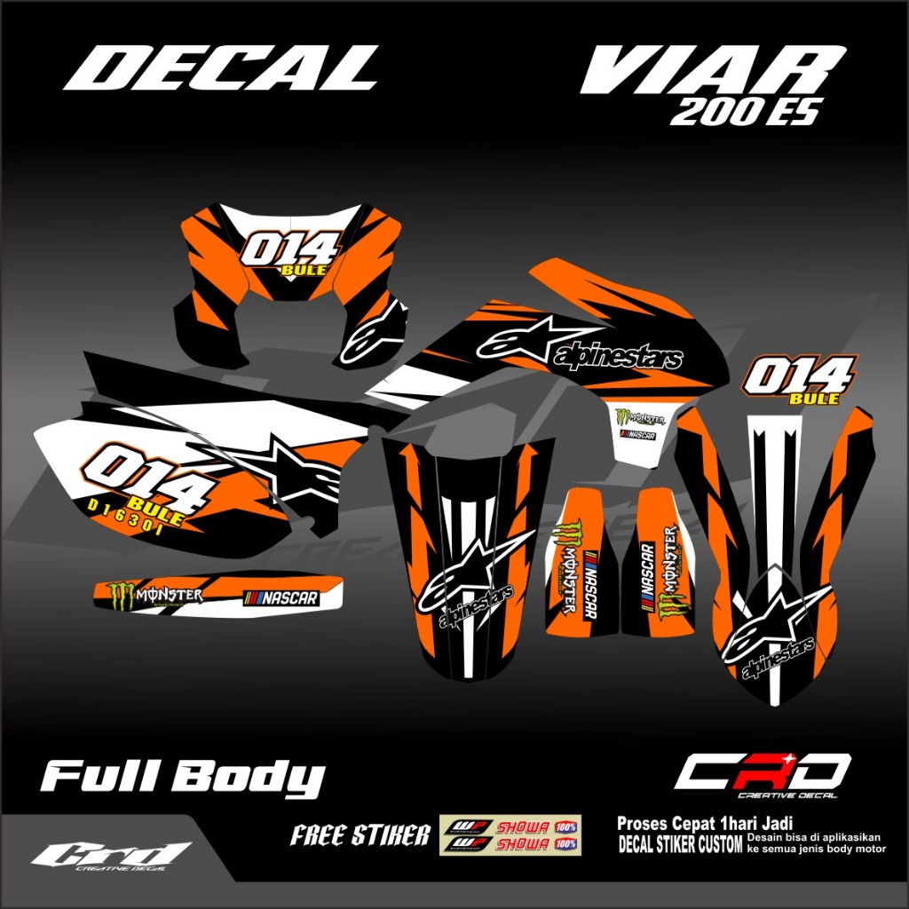 Decal Viar Cross-x 200es custom Decal Viar 200 es Decal viar free reques