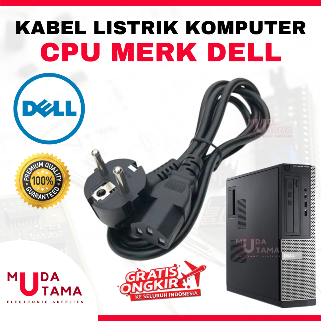 KABEL LISTRIK CPU DELL HIGH QUALITY ANTI KORSLET | COK KABEL KOMPUTER DELL | KABEL LISTRIK CPU KOMPU