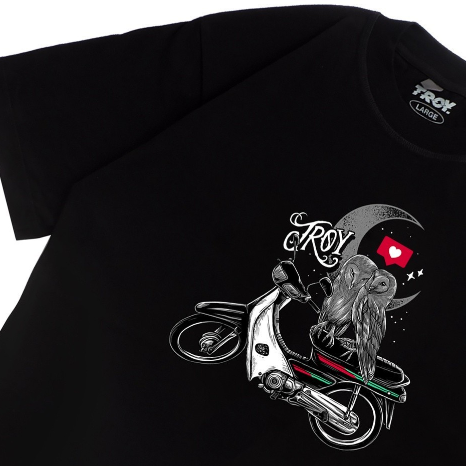Troy Company Tshirt Black Owl Grand Ampal Astrea - Kaos Pria Lengan Pendek Hitam MTD 2005