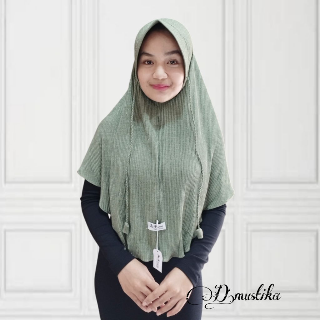 D.Mustika - Hijab instan Murah prisket tali kepang ulir - Bergo Pet Plisket Tali Tambang - Jersey