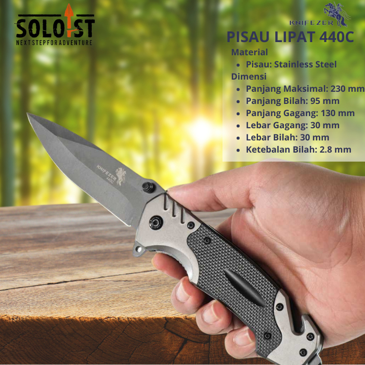 Pisau Lipat Browning Pisau Outdoor Portable Knife Survival Tool - 440C Pisau Lipat Camping Pisau Dap