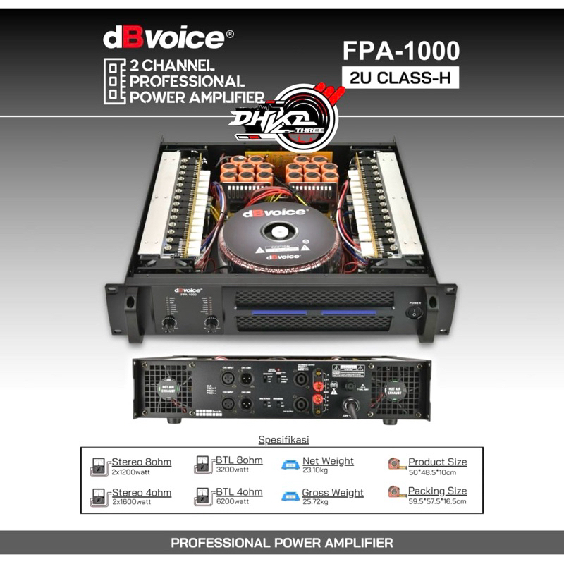 POWER DBVOICE FPA 1000 CLASS H 1200Watt / Power Db voice FPA 1000 1200watt class H / Power Dbvoice f