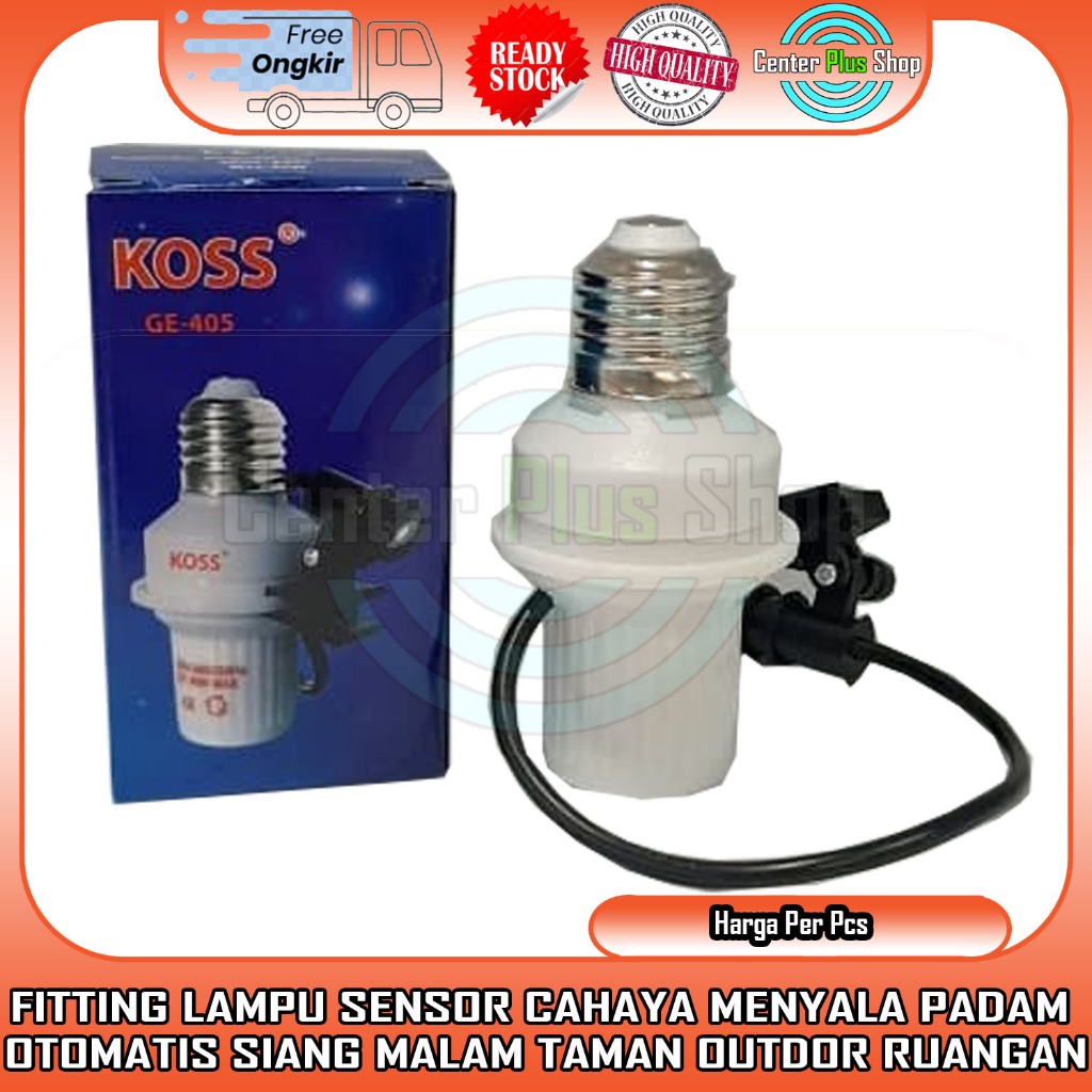 Fitting Lampu Sensor Cahaya Bohlam Menyala Padam Otomatis Siang Malam Taman Outdor Ruangan Fiting Pa