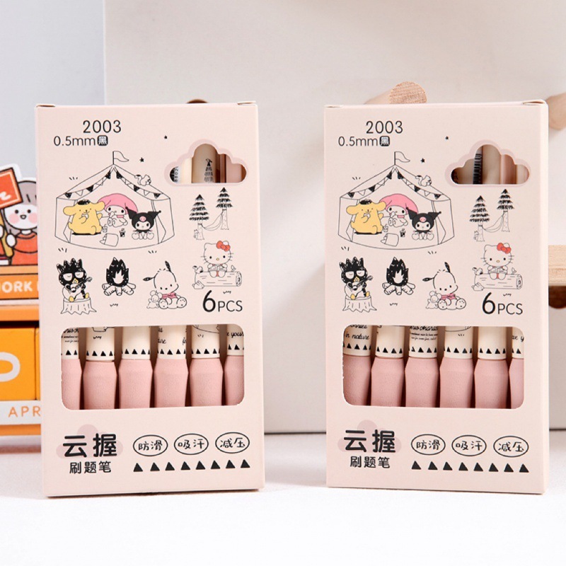 

Pulpen Set ( Isi 6 pcs ) KP-2003 San-Lucu Karakter - 0.5 mm ( Black Ink )