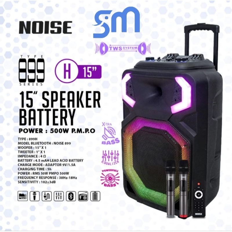 Speaker Bluetooth Portable Meeting Noise NS-899 H 15 inc inch 899H 500 watt