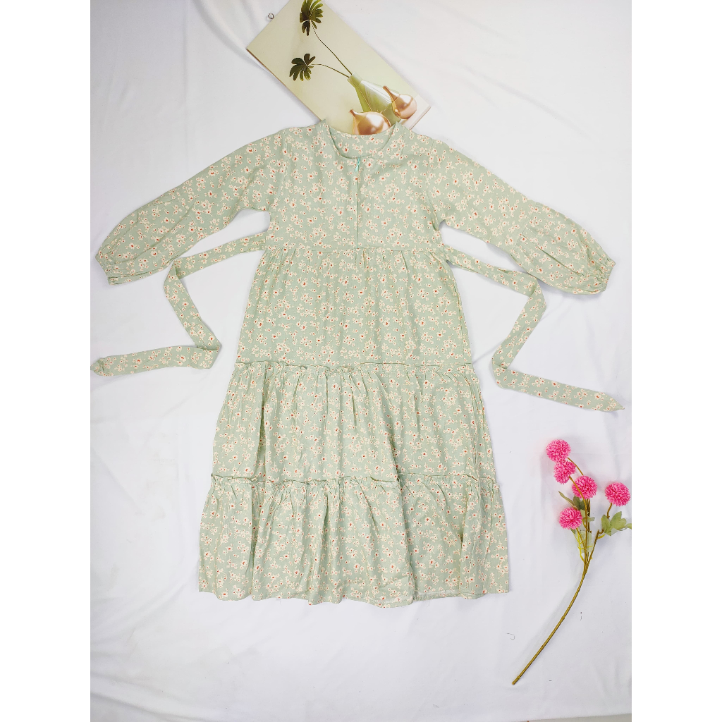 Gamis Anak Perempuan Bahan Rayon Motif Cewek Umur 5-11 Tahun- Gamis Najwa