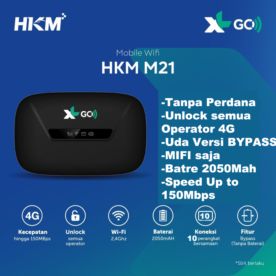 Modem Wifi 4G XL Go HKM M21 XL GO IZI Unlocked ALL Operator 4G Tanpa Perdana