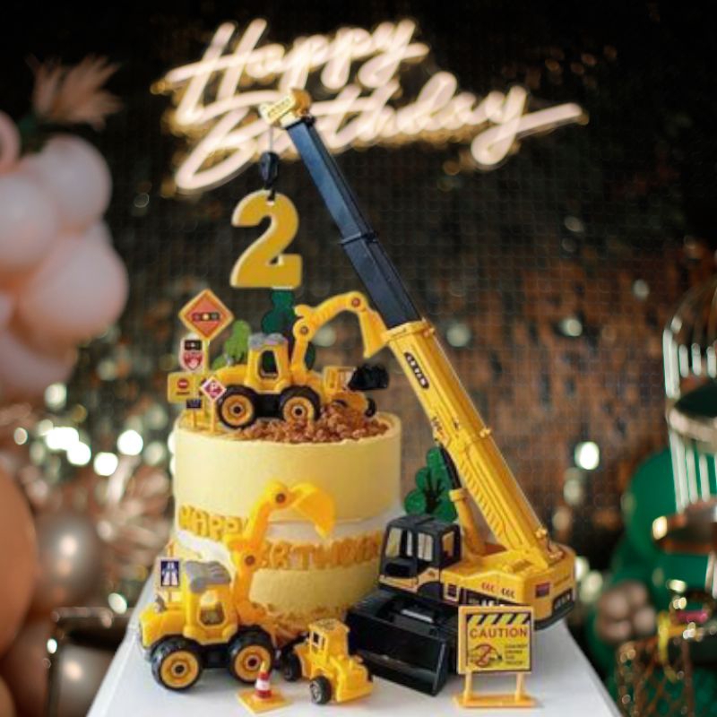 

escavator cake birthday