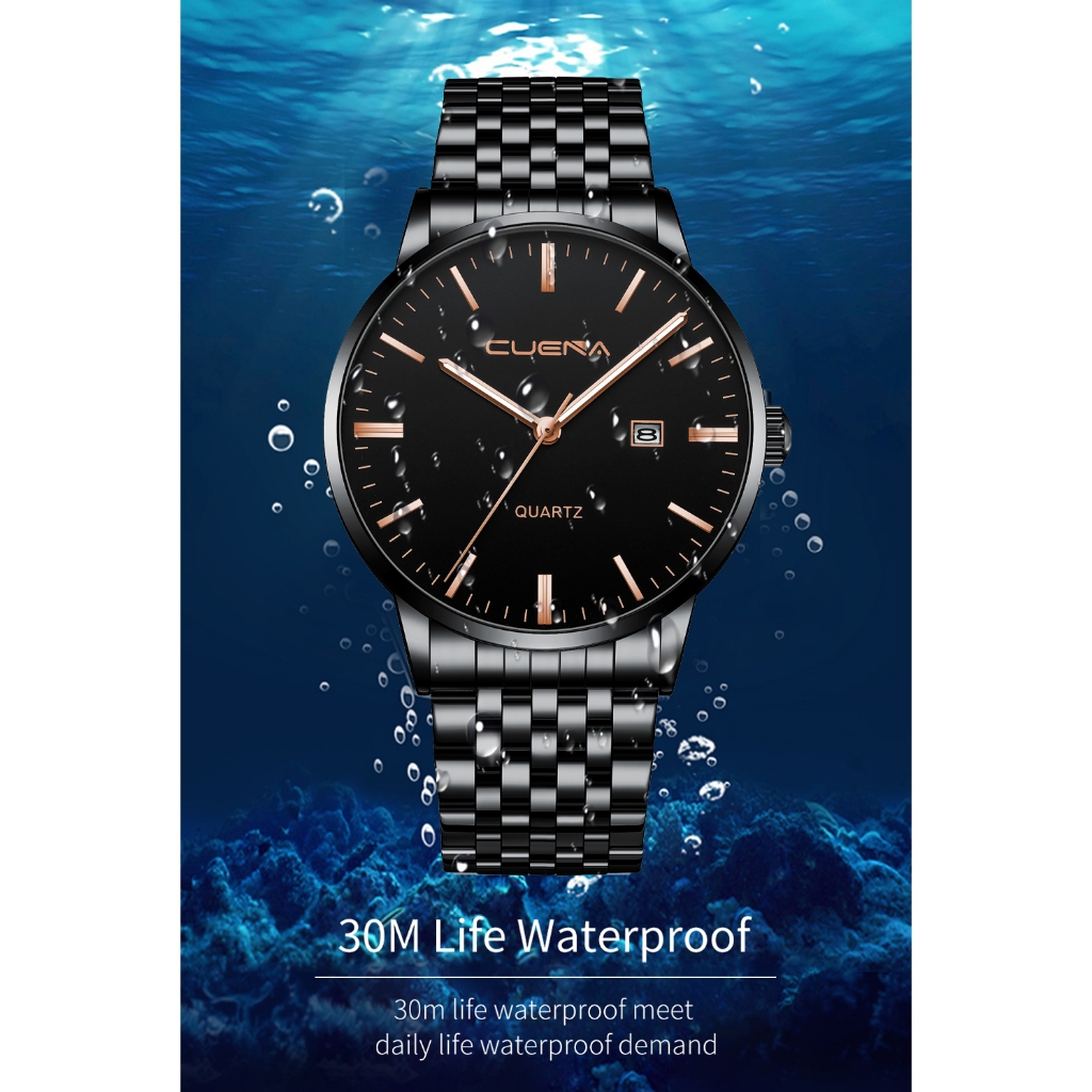 HOT Jam Tangan Pria CUENA Original Tahan Air Analog Kalender Army Quartz Anti Air Untuk Jam Tangan