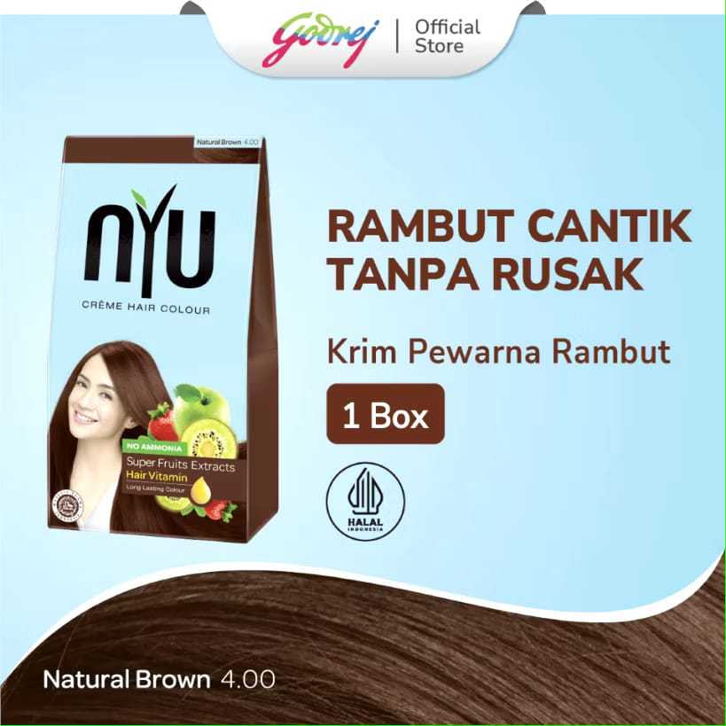 NYU BOX Creme Hair Colour Natural Brown - Pewarna Rambut