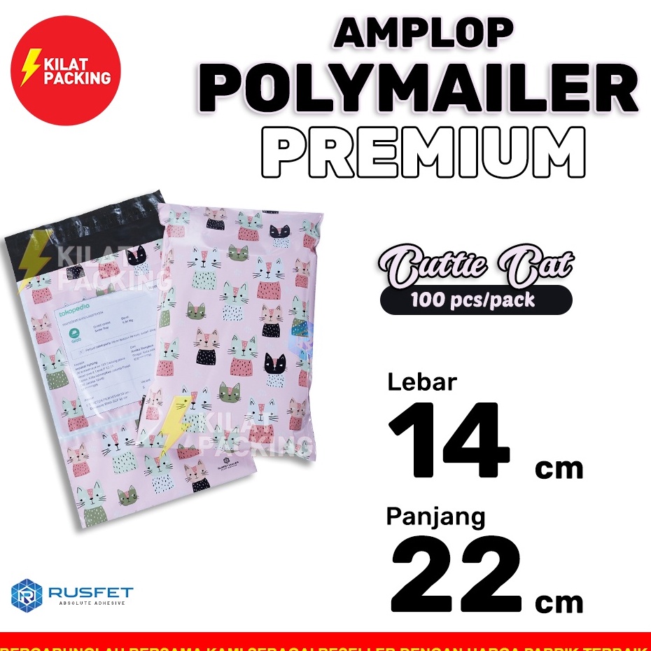 

yu Promo POLYMAILER MOTIF CAT LUCU 14CM X 22CM AMPLOP PLASTIK PACKING RUSFET PREMIUM TERMURAH PACK G85