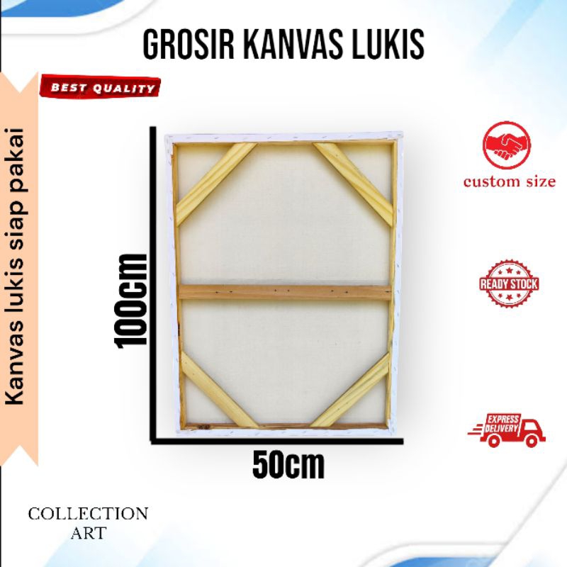 

kanvas lukis canvas lukis prem+kayu spanram 50x100cm siap pakai