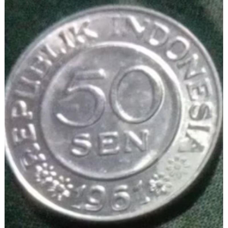 uang koin 50 sen silver